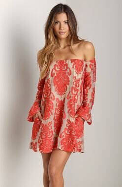 NEW For Love & Lemons Precioso Dress Red/Nude Lace Medium